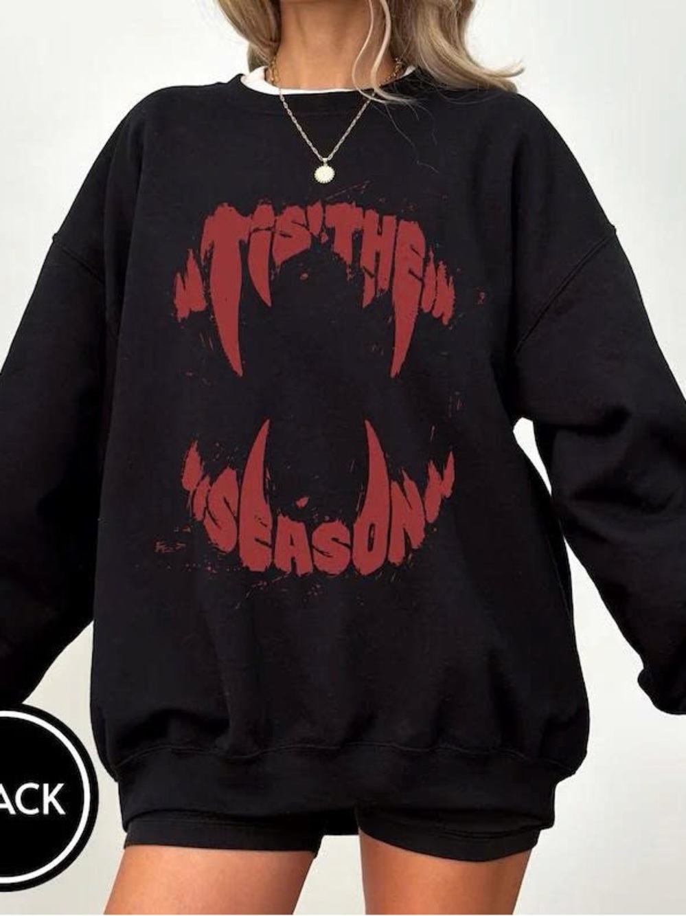 Black Graphic Crewneck Sweatshirt - 'Tis The Season